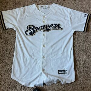 Majestic Milwaukee Brewers‎ Gomez #27 youth size large button up shirt